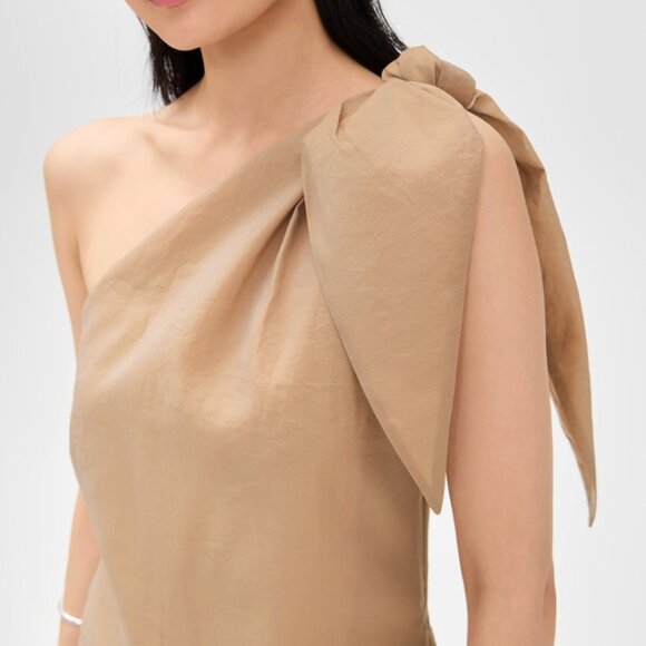 NEW NWT Rodebjer Spring Crinkled Dress Color: Tannin (XL) - Picture 2 of 9